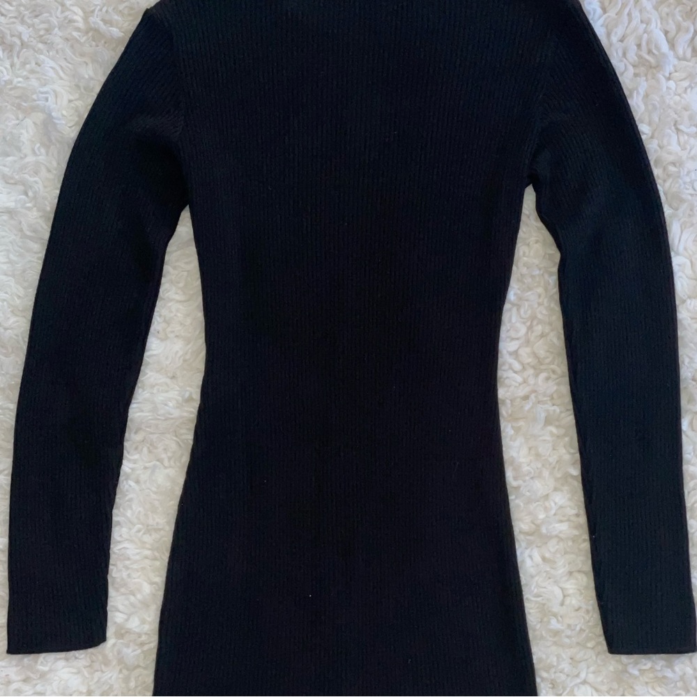 Prettylittlething shape black zip through sweater dress